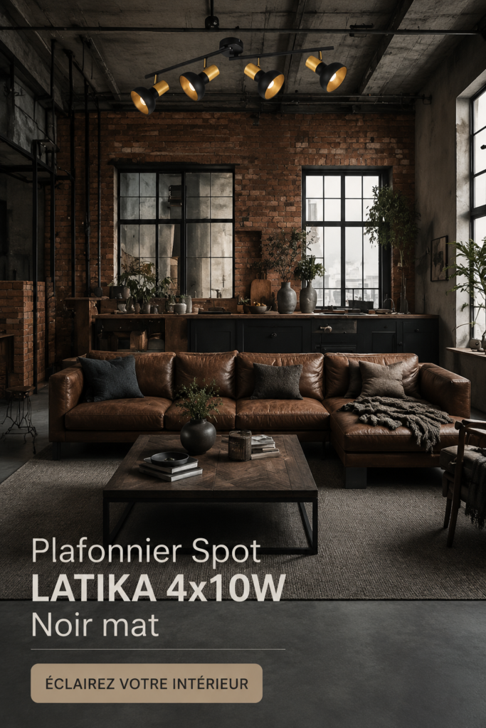 Plafonnier LATIKA noir mat, un choix élégant pour illuminer votre intérieur.