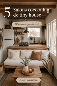 Un salon cosy avec des couleurs douces et des textiles confortables.