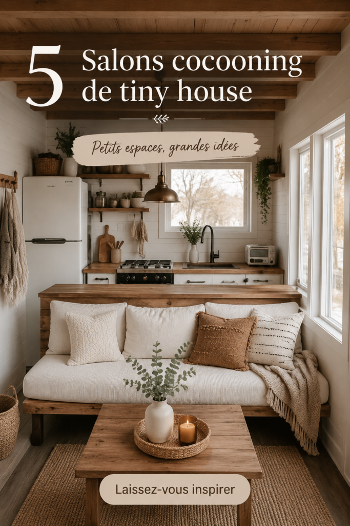 Un salon cosy avec des couleurs douces et des textiles confortables.