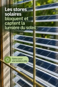 Stores solaires modernes dans un salon lumineux, apportant confort et esthétique.