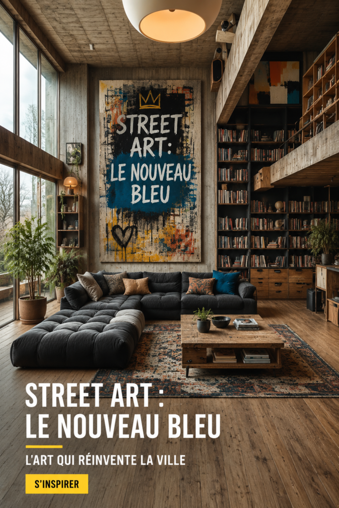 Mur décoré avec du street art dynamique et coloré