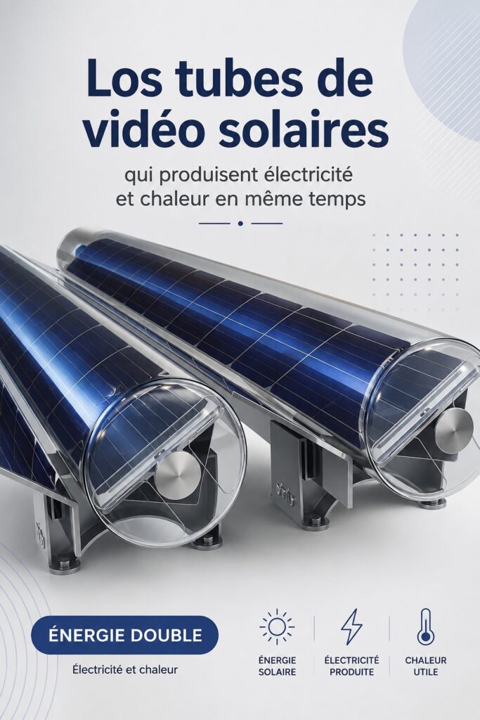 Illustration de tubes de vide solaire installés sur un toit moderne