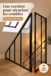 Verrière élégante dans des combles rénovés, apportant lumière et sécurité.