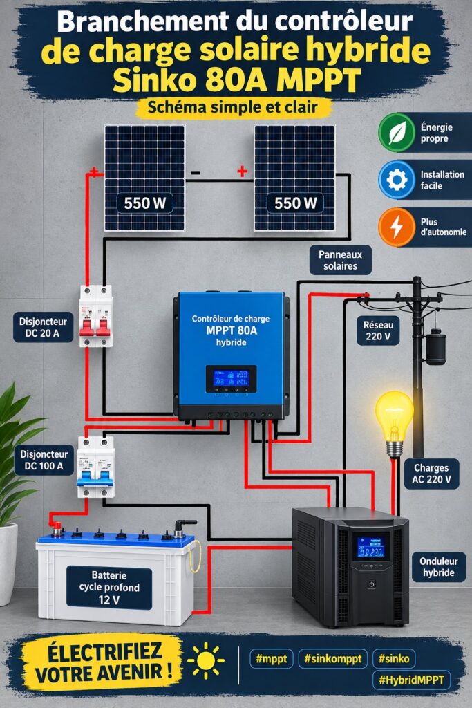 Régulateur de charge solaire hybride installé dans une maison moderne