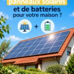 Installation de panneaux solaires sur le toit d'une maison.