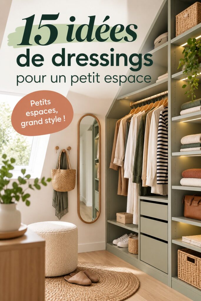 Dressing moderne et pratique dans un petit espace.