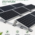 Installation de panneaux photovoltaïques sur un toit plat moderne