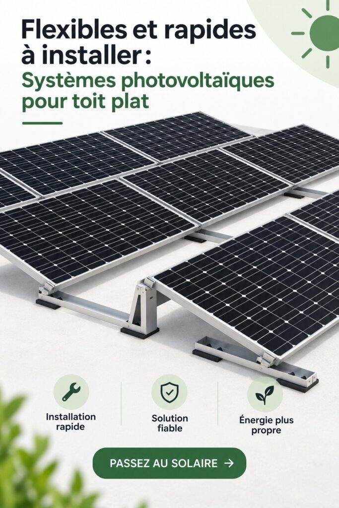 Installation de panneaux photovoltaïques sur un toit plat moderne
