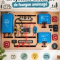 Installation électrique dans un fourgon aménagé avec des outils adaptés.