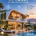 Intérieur moderne et futuriste avec technologie intégrée et décoration chaleureuse