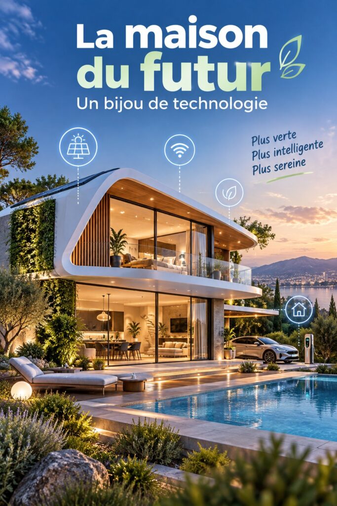 Intérieur moderne et futuriste avec technologie intégrée et décoration chaleureuse