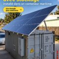 Microgrid solaire moderne intégré dans une maison contemporaine.