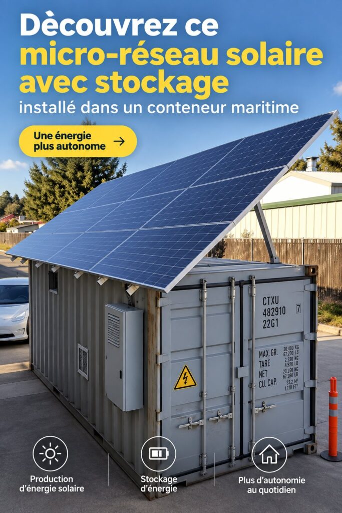 Microgrid solaire moderne intégré dans une maison contemporaine.