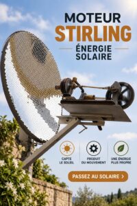 Installation d'un moteur Stirling pour une énergie solaire efficace dans une maison moderne.