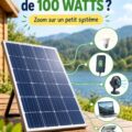 Un panneau solaire de 100 watts installé sur le toit d'une maison moderne.