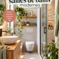Petite salle de bains moderne avec des rangements optimisés et une décoration épurée.