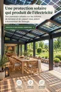 Panneaux solaires intégrés sur un carport moderne, offrant une protection efficace et esthétique.