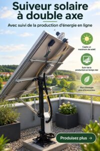 Installation d'un suivi solaire à double axe sur un toit avec monitorage en ligne