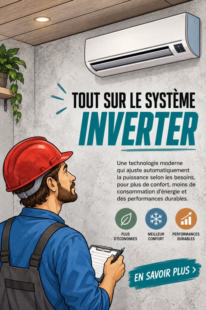 Système de climatisation INVERTER installé dans un salon moderne et confortable