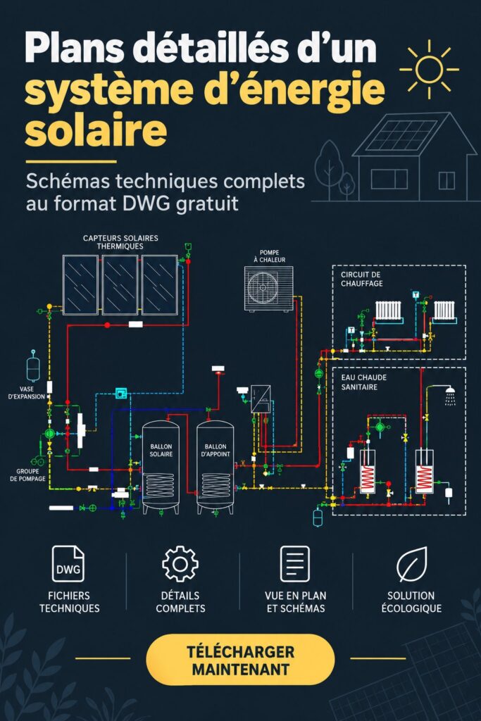 Illustration d'un système énergétique solaire installé sur un toit résidentiel