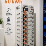 Système de stockage d'énergie moderne installé dans une maison contemporaine.