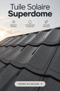 Toiture moderne avec tuiles solaires intégrées, donnant une allure élégante et durable à la maison.