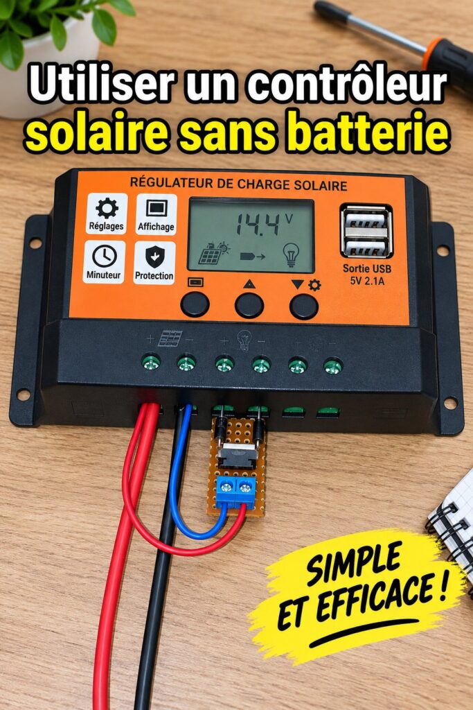 Installation d'un contrôleur solaire mis en avant dans une décoration intérieure chaleureuse.