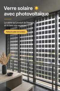 Intérieur moderne avec des éléments en verre photovoltaïque