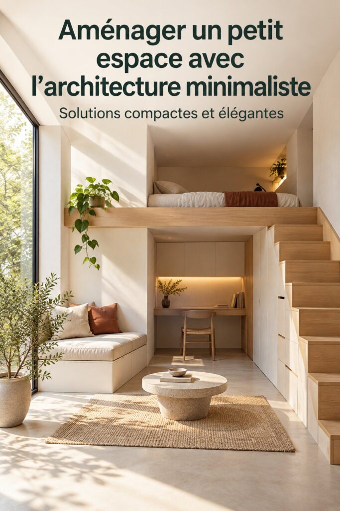 Aménagement d'un petit espace de vie avec une décoration minimaliste professionnelle.