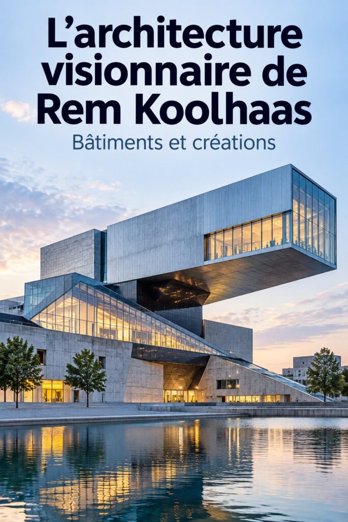 Architecture moderne inspirée par Rem Koolhaas, avec des lignes audacieuses et des designs innovants.
