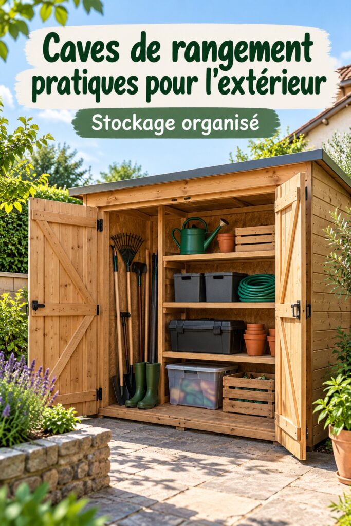 Bodega fonctionnelle d'extérieur avec espace de rangement et décoration chic dans un jardin