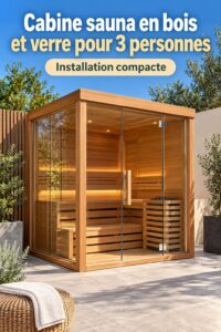 Cabine sauna en bois intégrée dans un espace intérieur cosy
