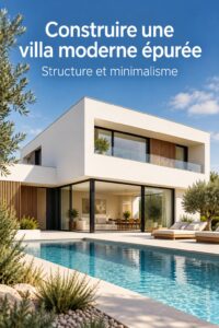 Visualisation d'une villa moderne épurée avec une architecture contemporaine.