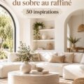 Intérieur moderne décoré en blanc élégant avec des éléments raffiné.