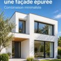 Façade moderne avec fenêtres contemporaines et crépi blanc