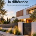 Maison moderne avec des fermetures contemporaines en verre