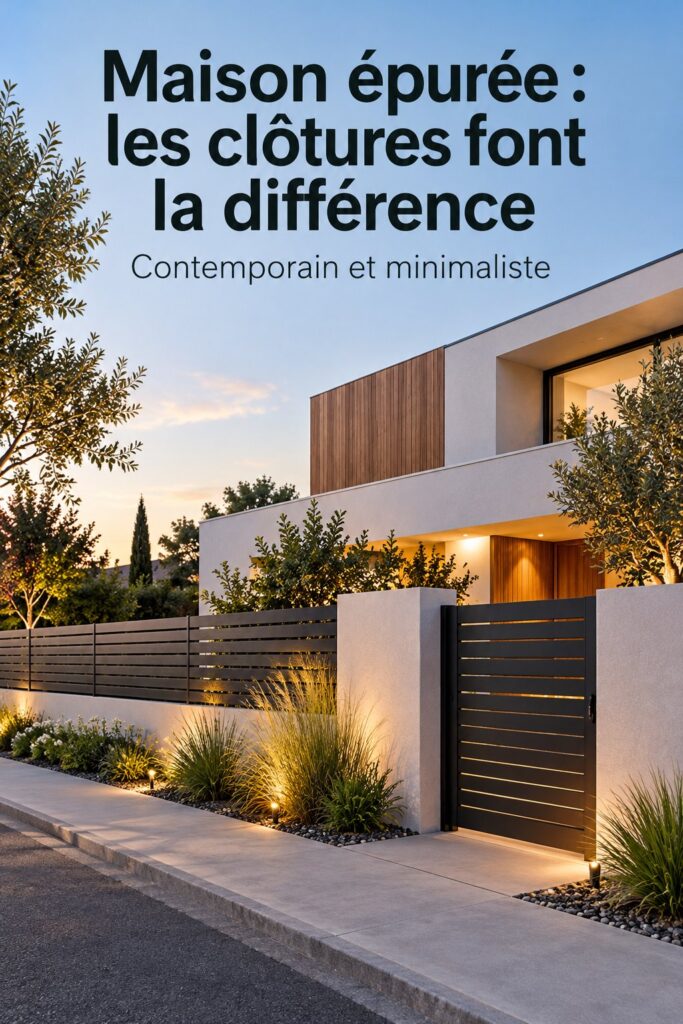 Maison moderne avec des fermetures contemporaines en verre