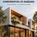 Exemple de façade moderne en bois et acier, reflétant un style contemporain et chaleureux.
