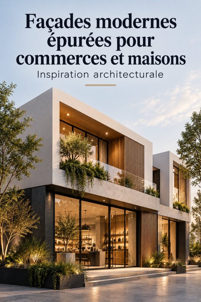 Exemple de façade moderne en bois et acier, reflétant un style contemporain et chaleureux.