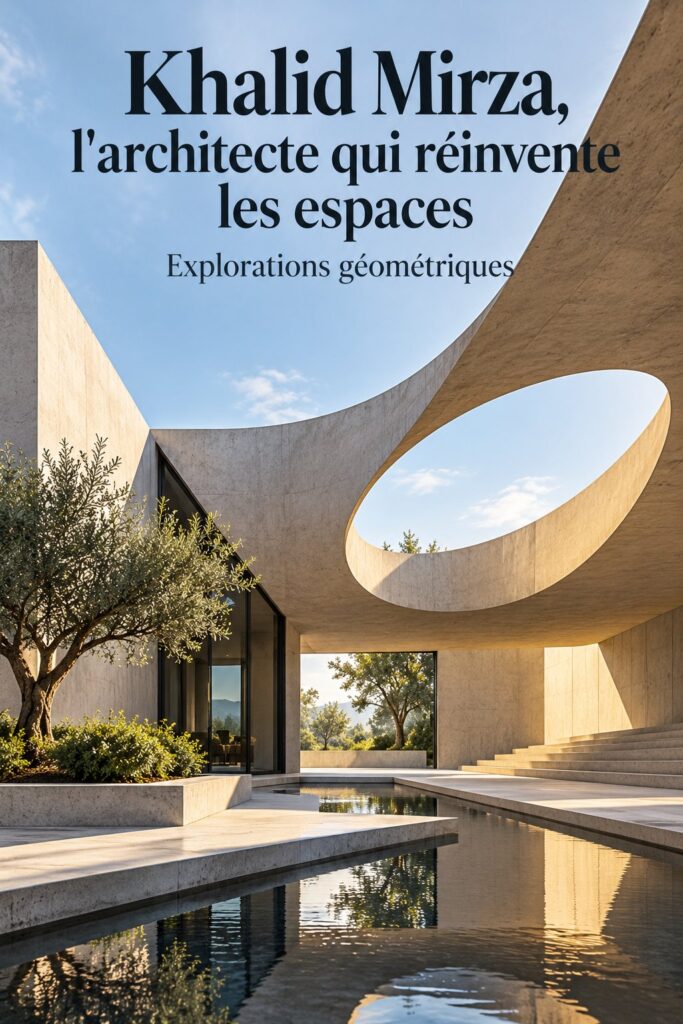 Khalid Mirza dans son studio, entouré de modèles architecturaux innovants.