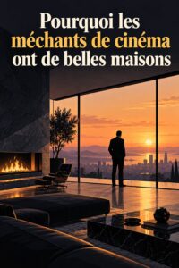 Maison de méchant du cinéma avec un style gothique et mystérieux.