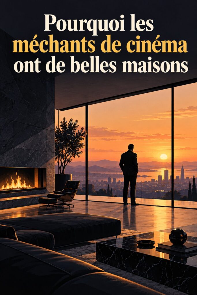 Maison de méchant du cinéma avec un style gothique et mystérieux.
