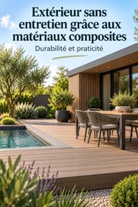 Extérieur moderne avec des matériaux composites qui nécessitent peu d'entretien.