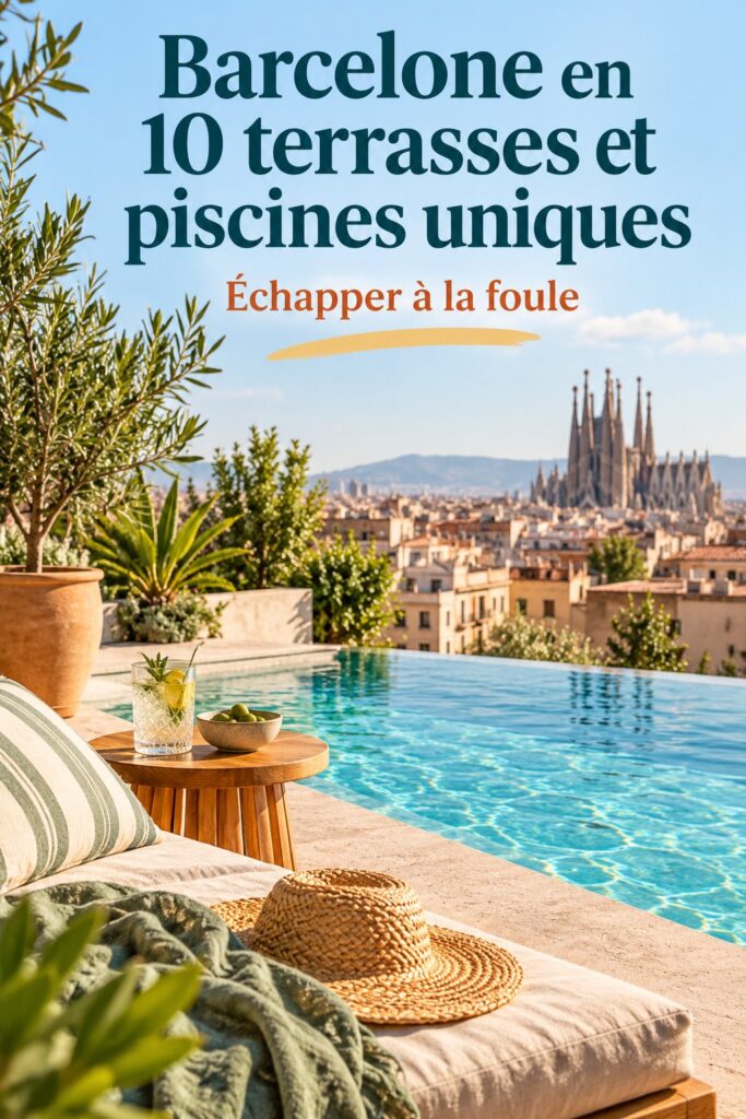 Terrasse moderne à Barcelone avec piscine et vue dégagée