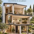 Vue d'une villa transformée en étages avec un design moderne et chaleureux