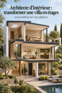 Vue d'une villa transformée en étages avec un design moderne et chaleureux